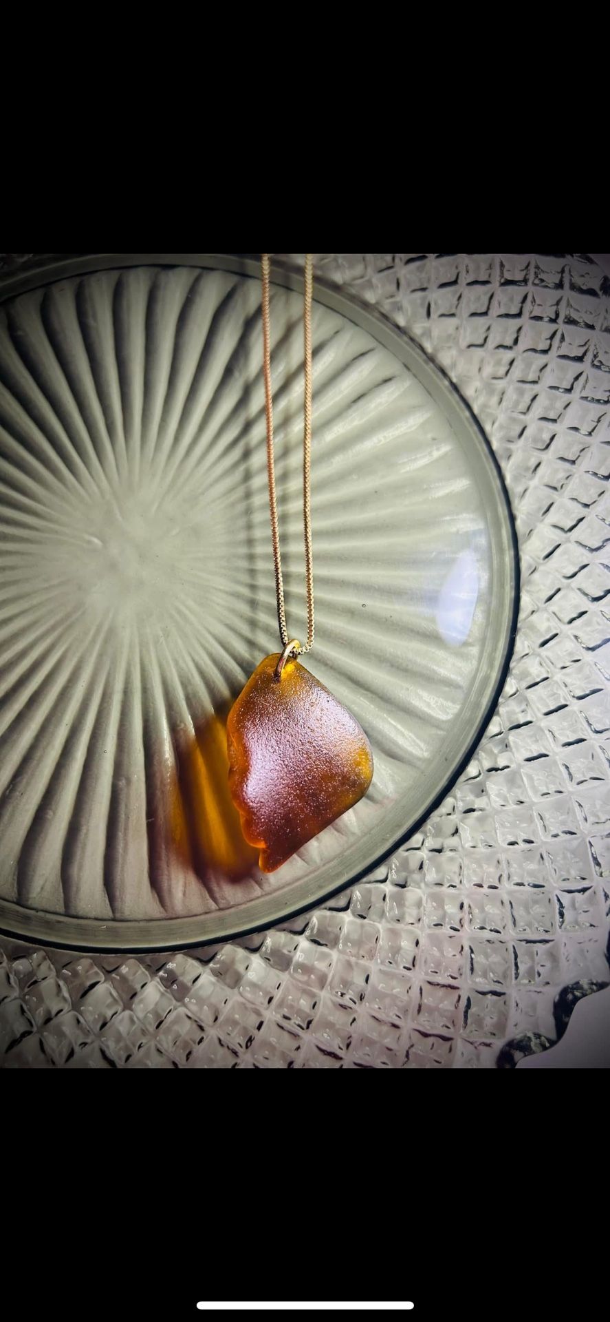 Sea Glass On Sterling Silver Necklace