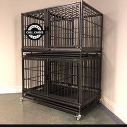 Double Stacked Dog Pet Cage Kennel Size 43 With Divider And Tray New In box 📦 