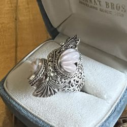 VTG Yurman Sterling silver 925 moonstone cocktail western Boho ring