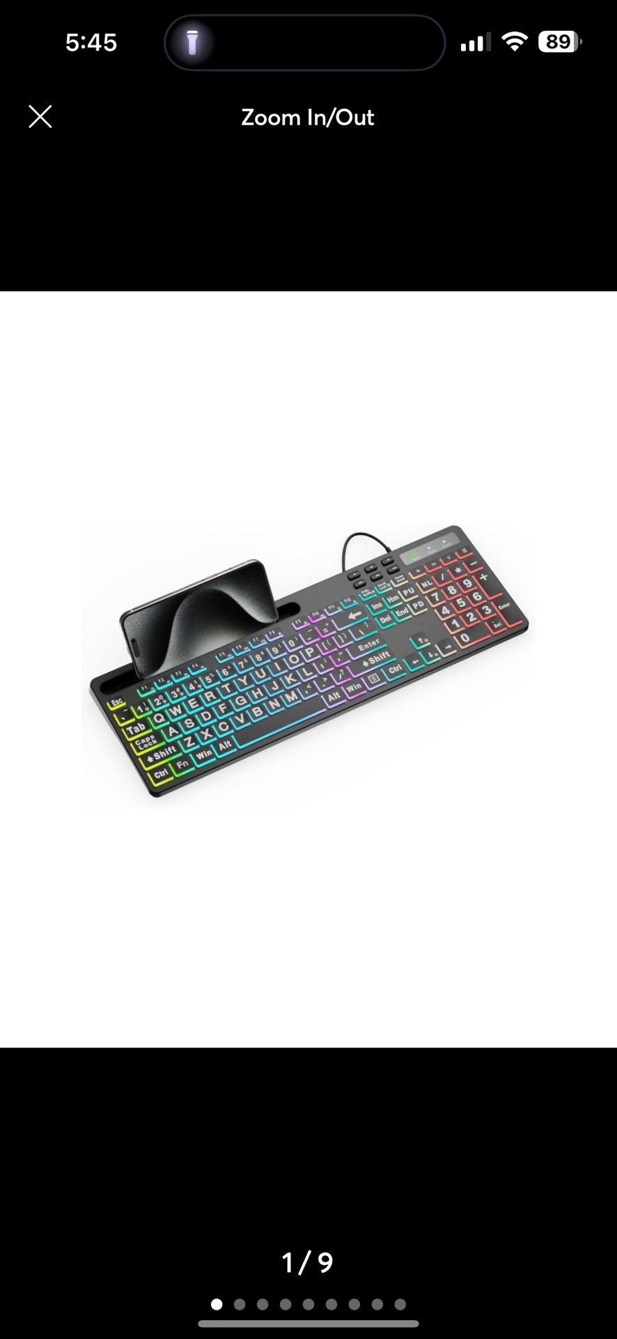 MARVO Large Print Backlit Keyboard, WK712 Wired Computer Keyboard with 7 Colors