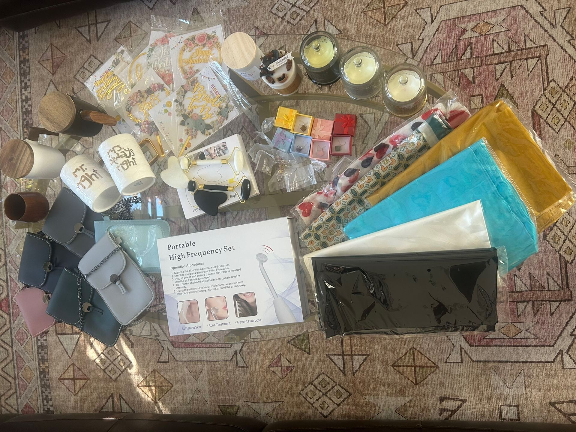 Candles, Mugs, Scarves, Gua Sha, Necklaces, Mobile Phone Purses, Cake toppers - Brand New- $2