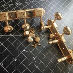 3x3 Gold Wilkinson Tuners On A Plate....new Complete W ALL Hdwr...$27