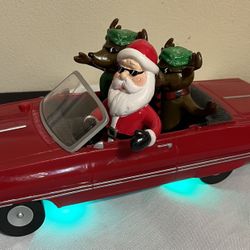 GEMMY SANTA & REINDEER/VINTAGE 63 CHEVY LOW RIDER