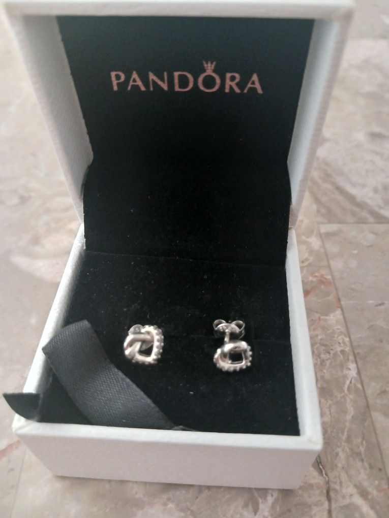 2 PAIRS OF PANDORA'S EARRINGS ALE 9.25 SILVER......πππ