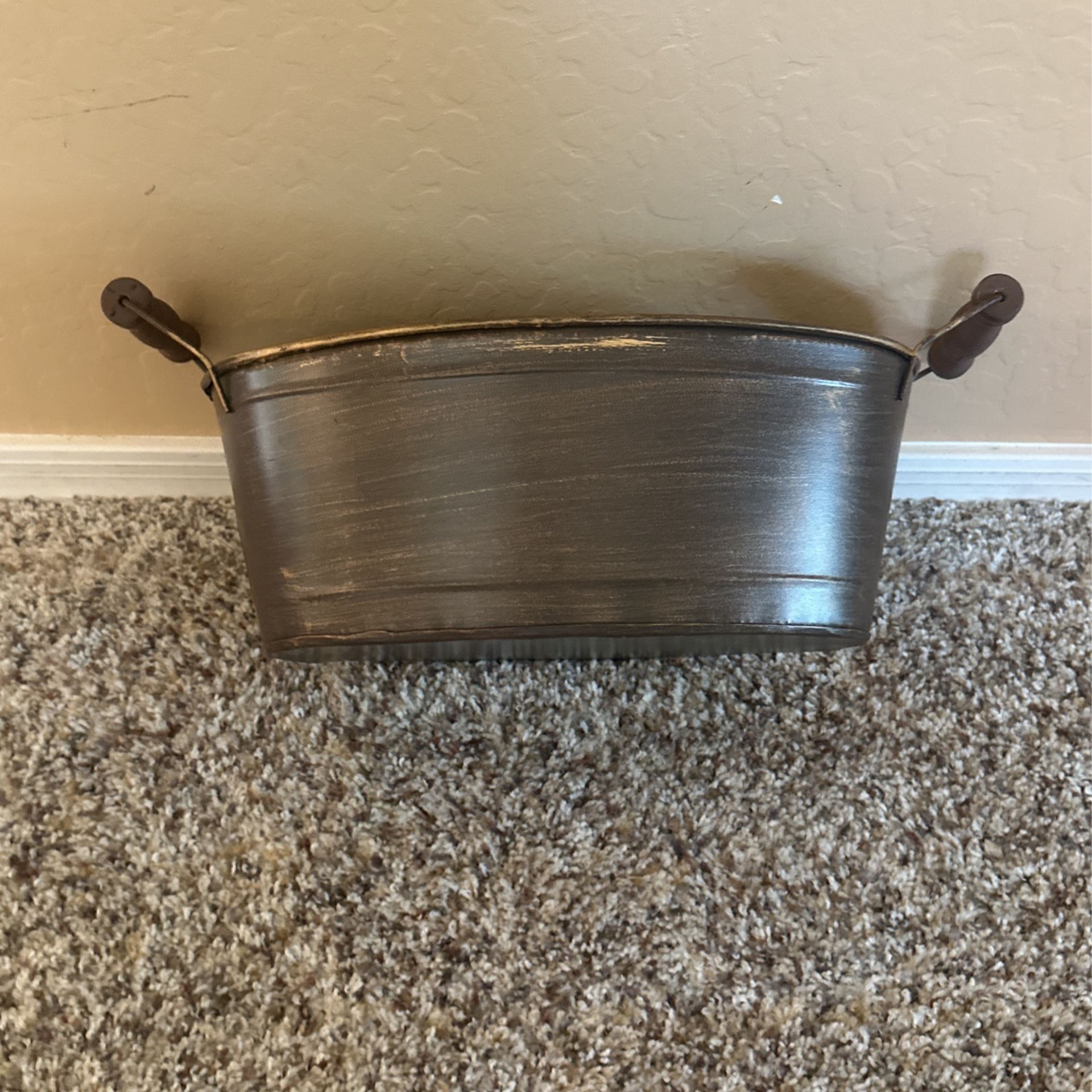Brown Metal And Wood Storage Container