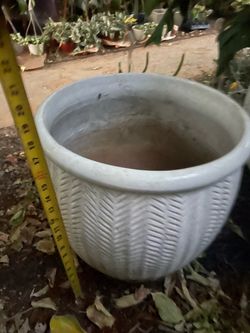 17”x17” designer white ceramic pot; now$99each or both for $180 price firm zip95820