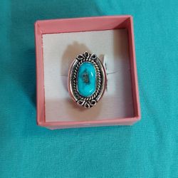 Vintage Turquoise Sterling Silver Ring 