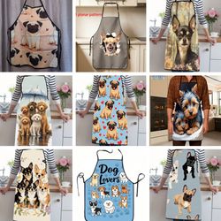 Aprons with prints of dogs, chihuahuas, French bulldog, pugs
