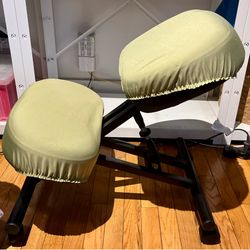 Kneeling Chair, Meditation Chair with Height Adjustable and Cushion for Home and Office, Posture Ergonomic Office Stool with an Angled Seat and Caster