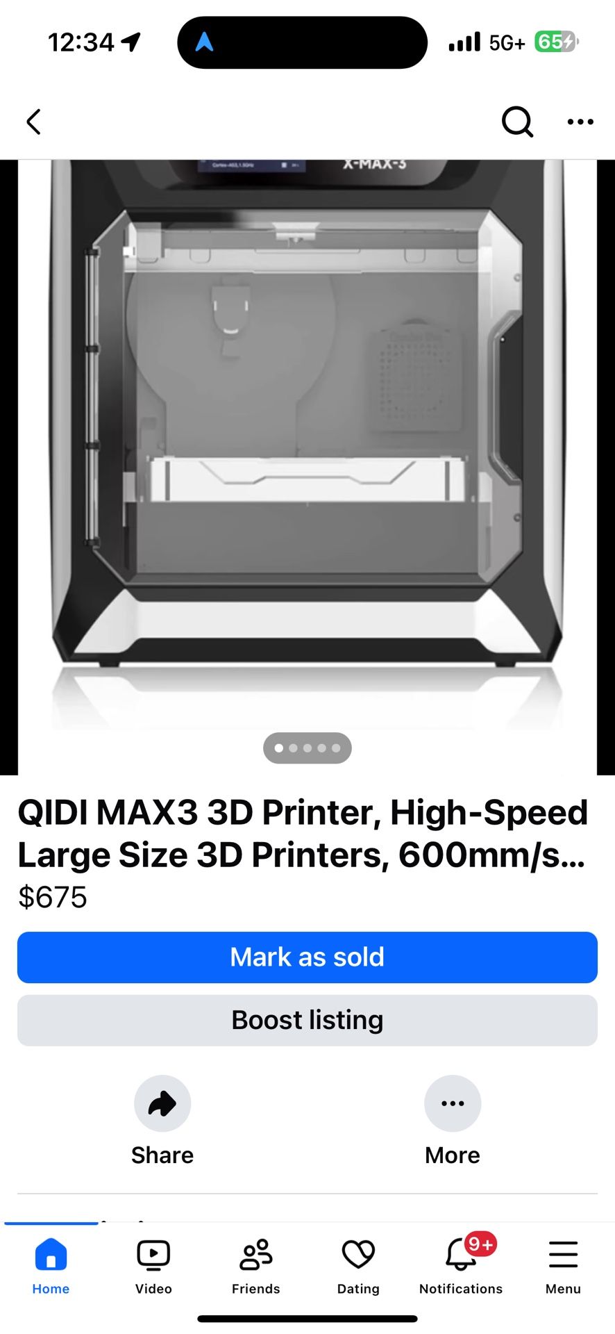 QIDI MAX3 3D Printer, High-Speed Large Size 3D Printers, 600mm/s Fast Print, Fully Auto Leveling, 65