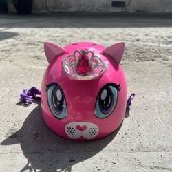 Pink Kitty Bike Helmet For Kids 