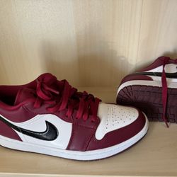 Rare Air Jordan 1 Low Burgundy White Black - Excellent Condition