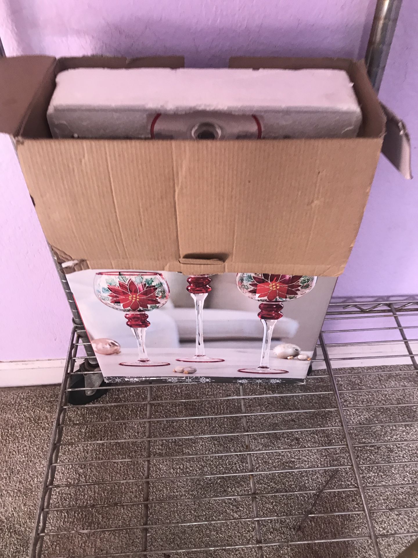 Set of three glass candles $20