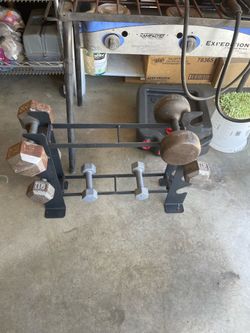 Rack and weights
