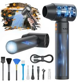 Electric Air Duster with Flashlight,180000RPM Compressed Air Jet 21000mAh