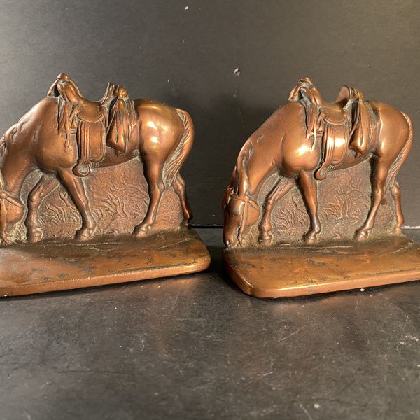 hubley bronzed cast iron bookends hubley bronzed cast iron bookends