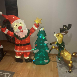 3 pieces LED Santa Deer and Tree Scene