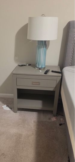 Gray wood nightstands
