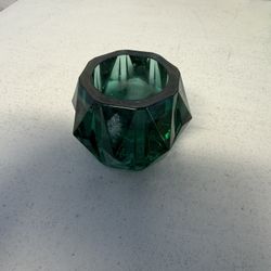 Green Glass Votive Candle Holder 