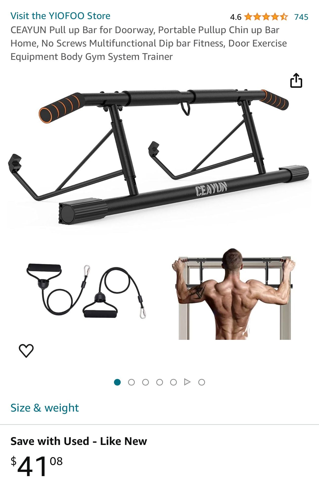 CEAYUN Pull up Bar for Doorway, Portable Pullup Chin up Bar Home, No Screws Multifunctional Dip bar Fitness, Door Exercise Equipment Body Gym System T