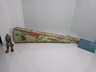 Wolverine Ski Jumper, Tin Litho,  Spring-Activated Toy, With Skiier