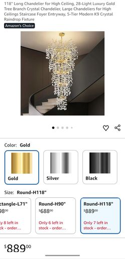 Gold Crystal Tree Branch Chandelier 118"