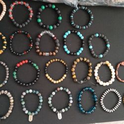Mens Bead Bracelets 3 For $20