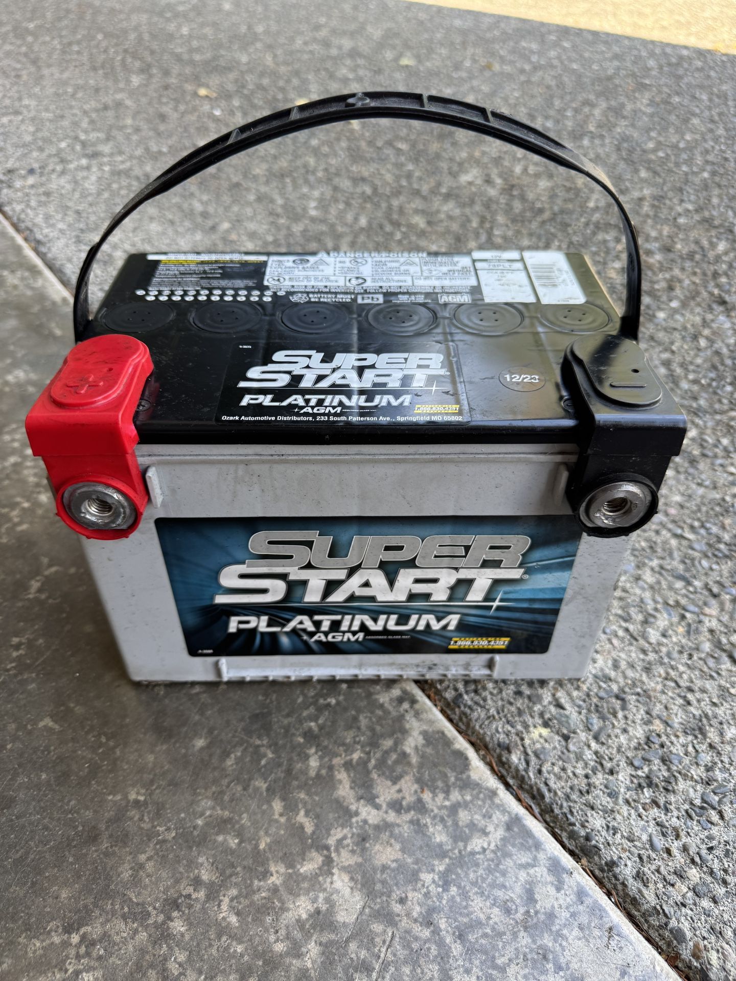 Side Post Car Battery Size 78 Super Start Platinum AGM