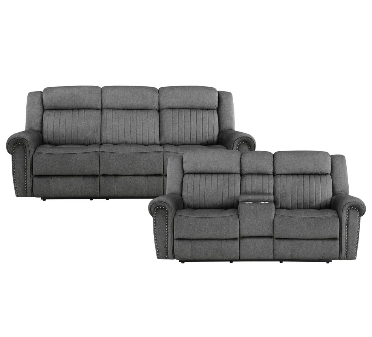 2 Piece Microfiber Power Reclining Sofa Set