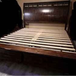 Free Solid Wood King Bed And Mattress.