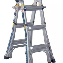 Werner 5 in 1 Multi Position Pro 14 ft. Reach Aluminum Adjustable Multi Position Ladder, 375 lb. Cap