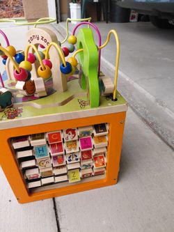 Zany Zoo Wooden Activity Cube Toy