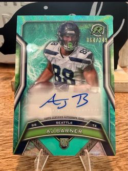 AJ Barner Topps Rookie Auto Card 064/249