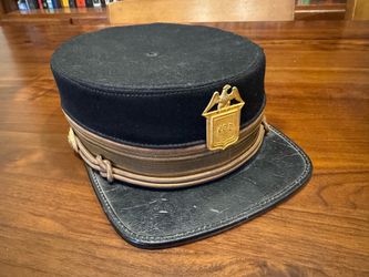 Knights of the Golden Eagle (K.G.E.) Fraternal Black Hat/Cap WW1 With Cover