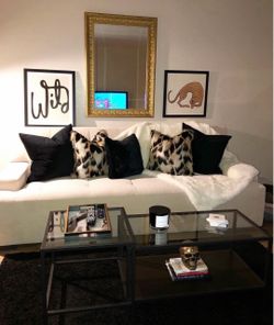 Z Gallerie Cream Sofa + Matching Chair — $300
