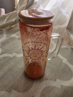20oz Glass Glitter Snowglobe Tumbler