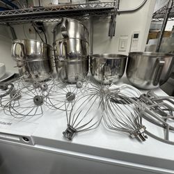 KITCHENAID COMMERCIAL MIXER BOWLS + ATTACHMENTS LOT $650 OBO