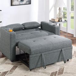 Sofa Futon W/pulloutbed & Cupholders 
