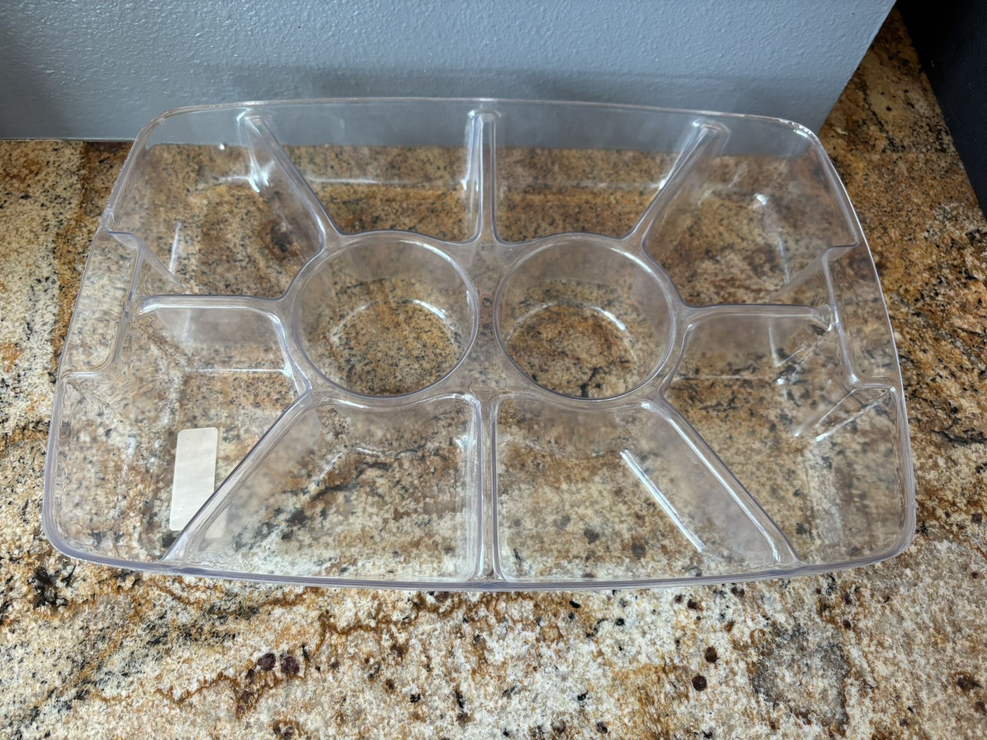Longaberger Vintage NWT Large Serving Tray 10 Section Chip N Dip Plastic Protector 