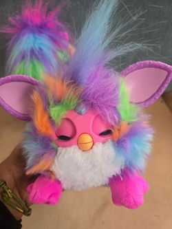 FURBY DJ Interactive Toy, Neon Star, Snuggly Electronic Plush, Music, Lights, Motion, Games, Speaks English & Furbish, 32 In Long, 6+ Years