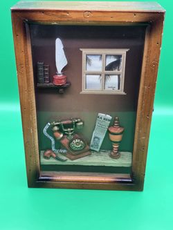 RARE Vintage Quadro Key Box - Picture Scene | Excellent Condition | Wall Mount