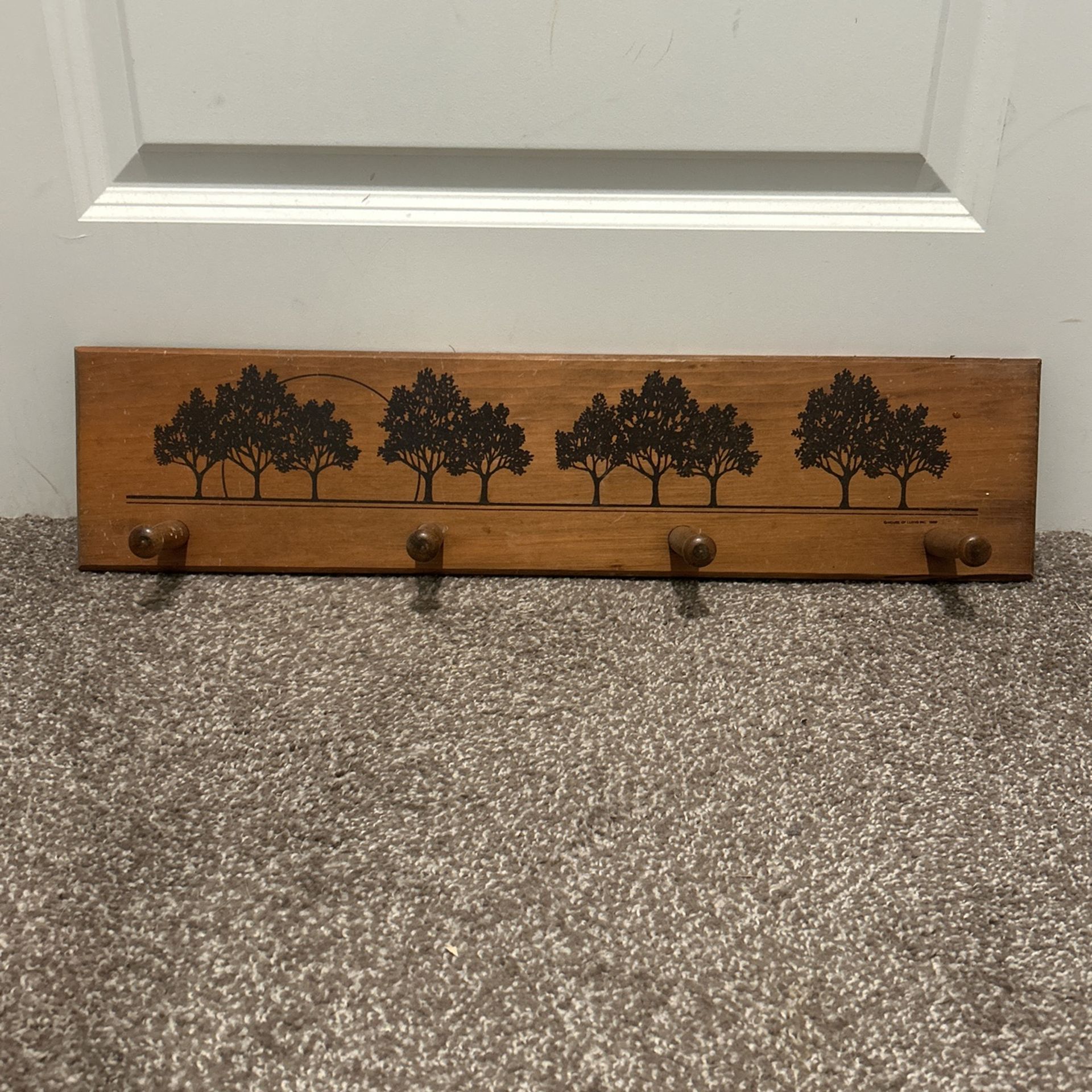 Four Peg Wood Rack