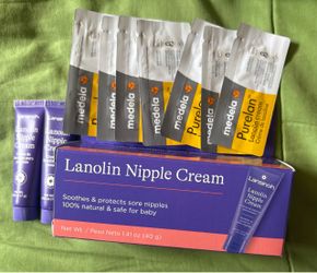 Lansinoh and medela nipple cream