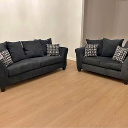 Dark Grey Sofa + Loveseat 