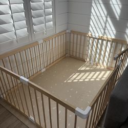 Wooden Baby Playpen With Floor Mats