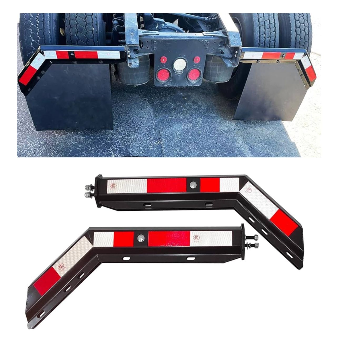 Black Angled Spring Loaded Mud Flap Hanger, 2 Pack