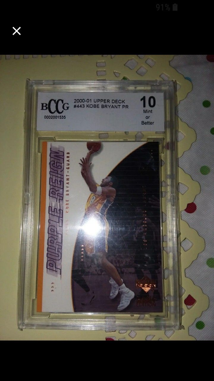 01-02 Kobe Bryant Upper Deck BCCG Graded 10 Perfect Mjnt