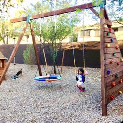 Swing Set - Climbing Rope & Climbing Wall