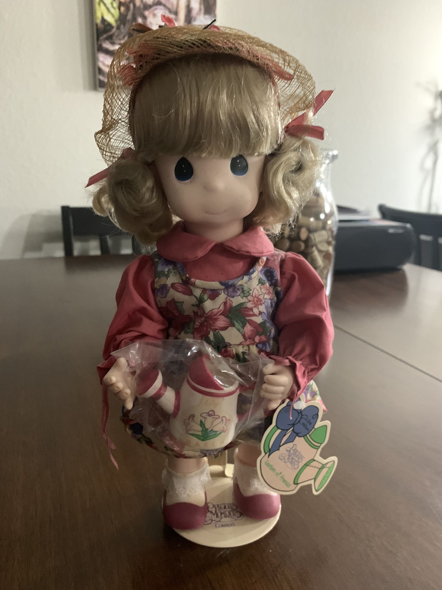 Precious Moment Porcelain March Month Doll New with Tag and stand