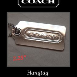 Authentic COACH Large Silver Nickel Hangtag Charm Keychain
